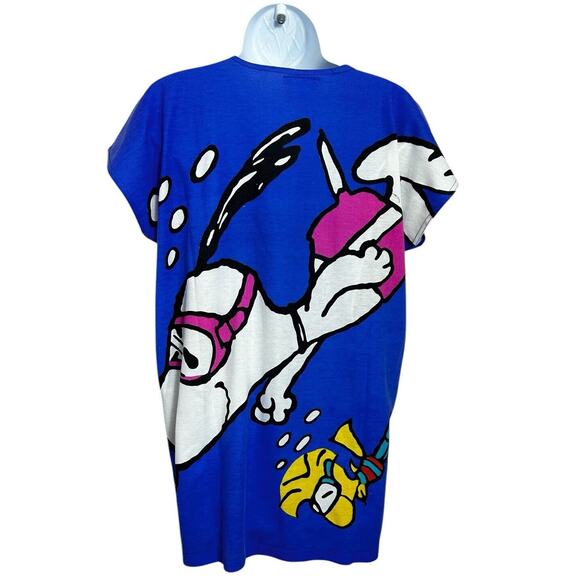 Snoopy 1965 Vintage Blue T-Shirt Unisex Size Medium Peanuts Comics Woodstock - Picture 6 of 8